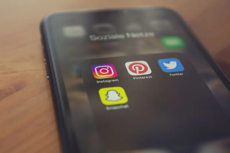 Smartphone screen showing social media apps